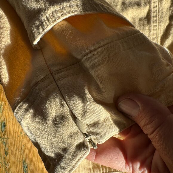 Vintage Chaus Women's Tan Skirt size 14 mini skirt 1980s 1990s aline - Picture 7 of 14